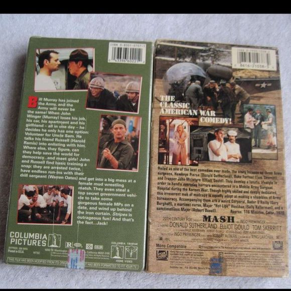 Stripes Bill Murry Mash Donald Sutherland Army VHS Cassette Tape Bundle for $2 - Picture 2 of 6